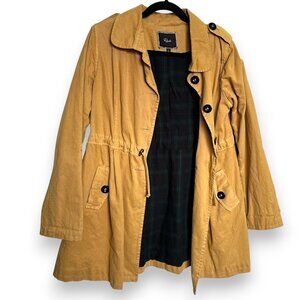 Rails Tan Flannel Lined Cinch Waist Trench Size Large EUC